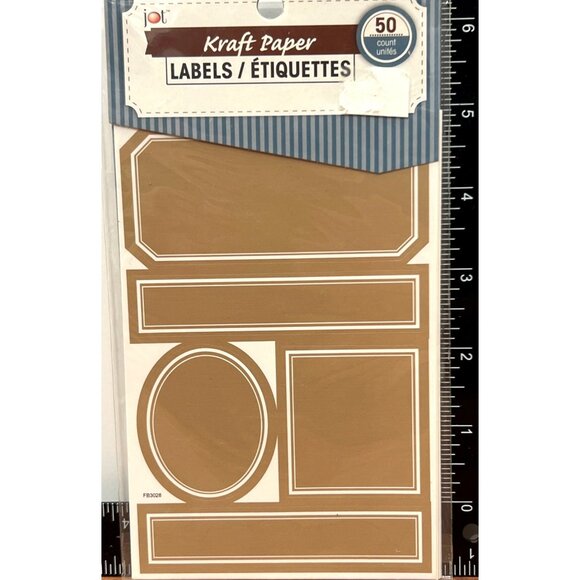 Kraft Paper Labels 50-Count Multipurpose Adhesive Stickers Gift Tag 206415 - Picture 1 of 2